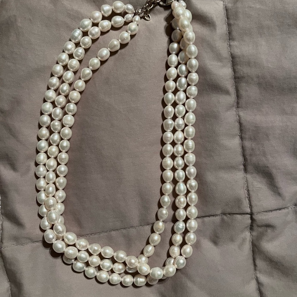 Silpada- Triple-Strand Pearl Necklace